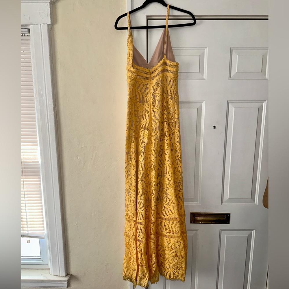 Lovers + Friends Yellow Lace Maxi Sabrina Dress - Picture 6 of 10